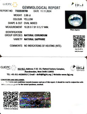 3.98/CT Natural Ceylonese Pukhraj with Govt Lab Certificate-23310